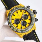 ROLEX Daytona  40*12.4MM Carbon Fiber Case Yellow Chronograph Watch